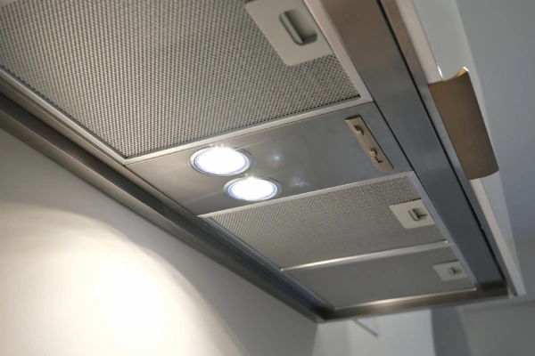 LED strip lighting installed on ceiling lines